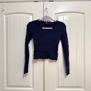 Elegant Navy Blue Women's Top